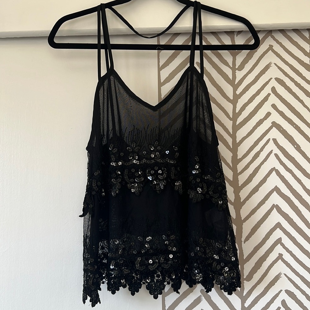 Sexy Sheer Sequin Top